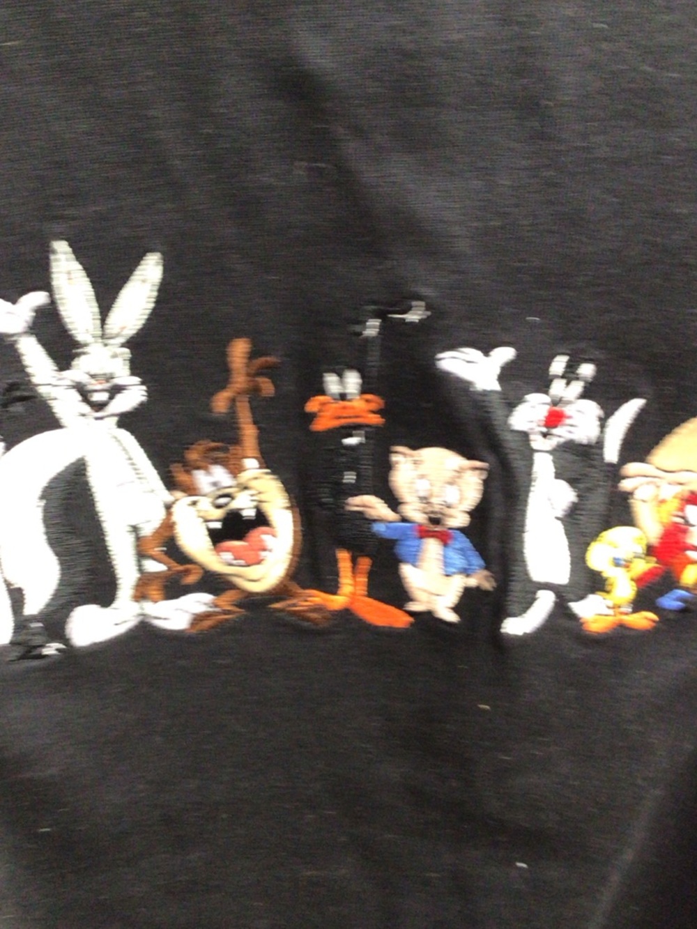Warner Bros. Black Women’s Looney Tunes Embroidered Character Tee - Picture 8 of 9